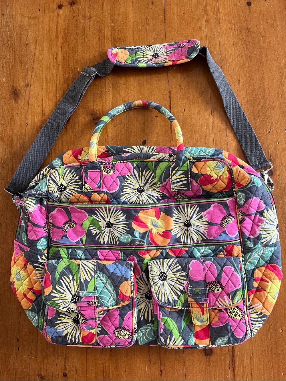 Vera Bradley Retired Iconic Weekender Floral Quilted Cotton Travel Bag